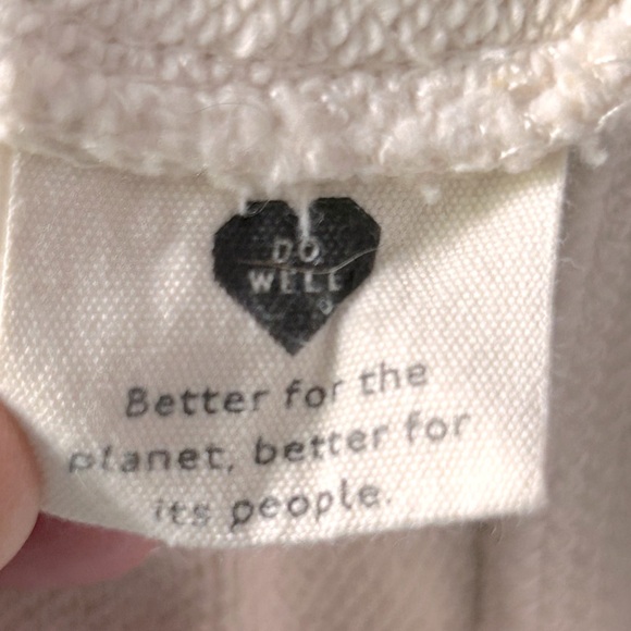 Madewell Stitched Trim Sweatshirt | Ivory with accent hem, cuffs & neckline | M - Picture 9 of 12